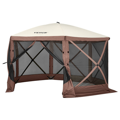 Pop Up Gazebo Tent, Pop-Up Screen Tent 6 Sided Canopy Sun Shelter with 6 Removable Privacy Wind Cl E415-ZPSLTJLS115X602MGV0